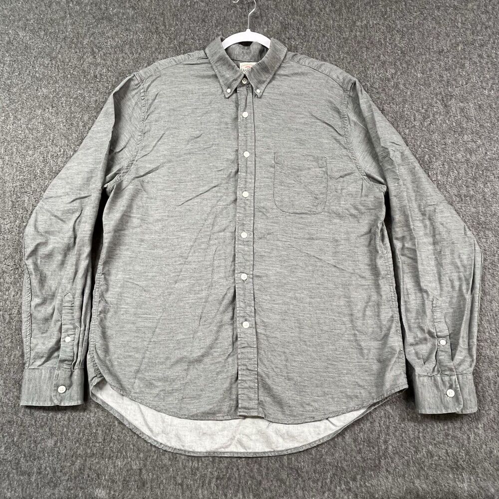 Faherty Shirt Mens XL Gray Long Sleeve Button Down Office Casual